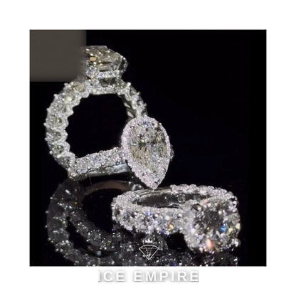 Iced Out Gold Plated Moissanite Engagement Ring