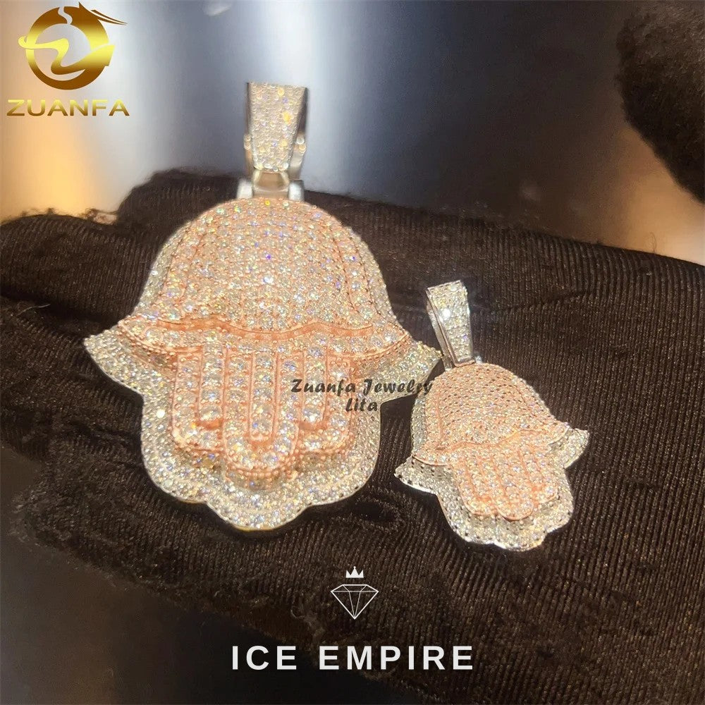 Iced Out Rose Gold Plated Moissanite Pendant