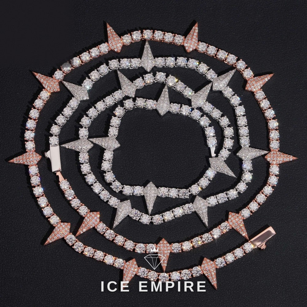 Iced Out 925 Silver Moissanite Tennis Chain