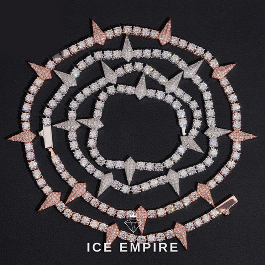 Iced Out 925 Silver Moissanite Tennis Chain