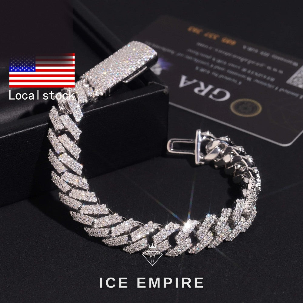 Iced Out Rose Gold Plated Moissanite Cuban Chain