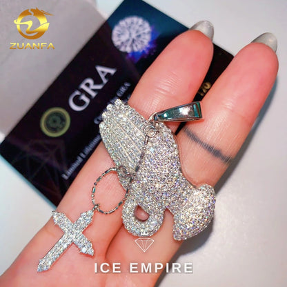 Iced Out 925 Silver Moissanite Pendant