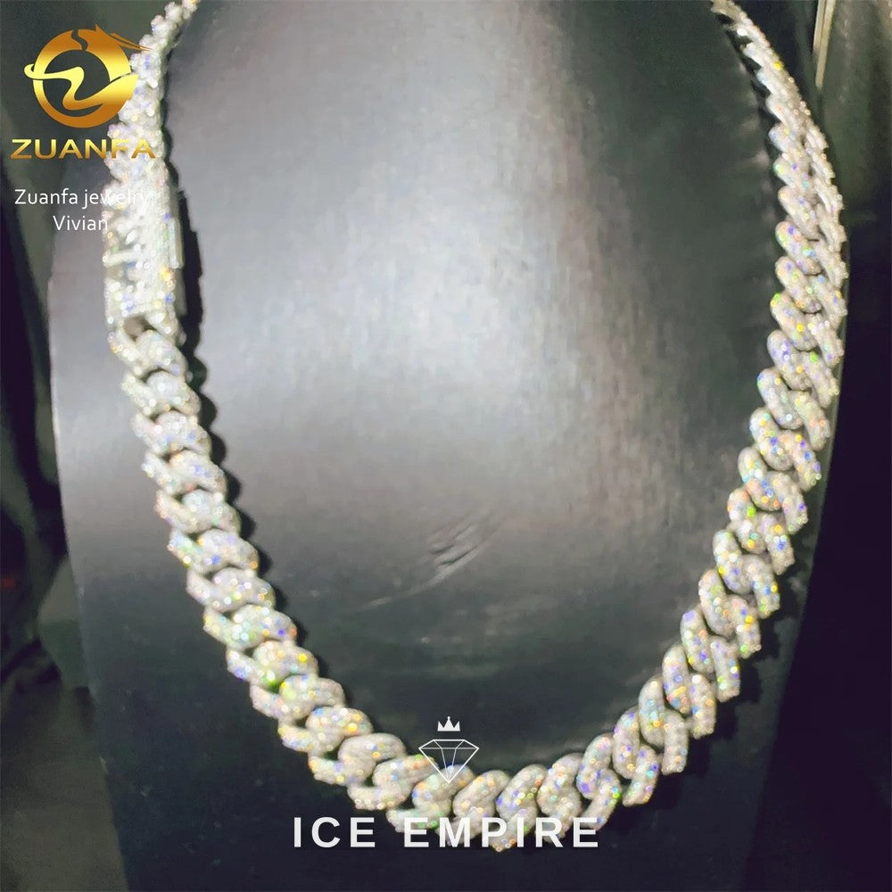 Iced Out Rose Gold Plated Moissanite Cuban Chain