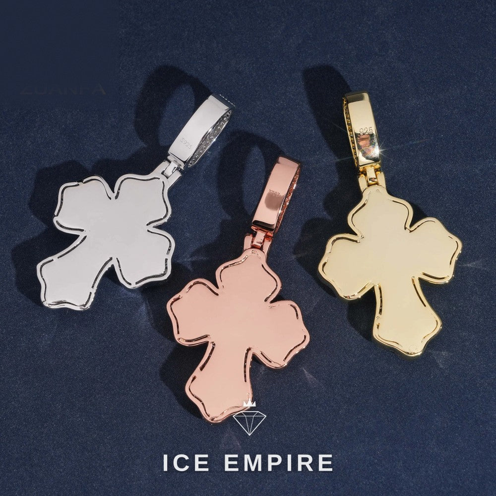 Iced Out Baguette Rose Gold Plated Moissanite Pendant