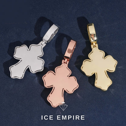 Iced Out Baguette Rose Gold Plated Moissanite Pendant