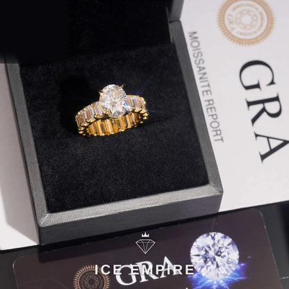 Iced Out Gold Plated Moissanite Wedding Band