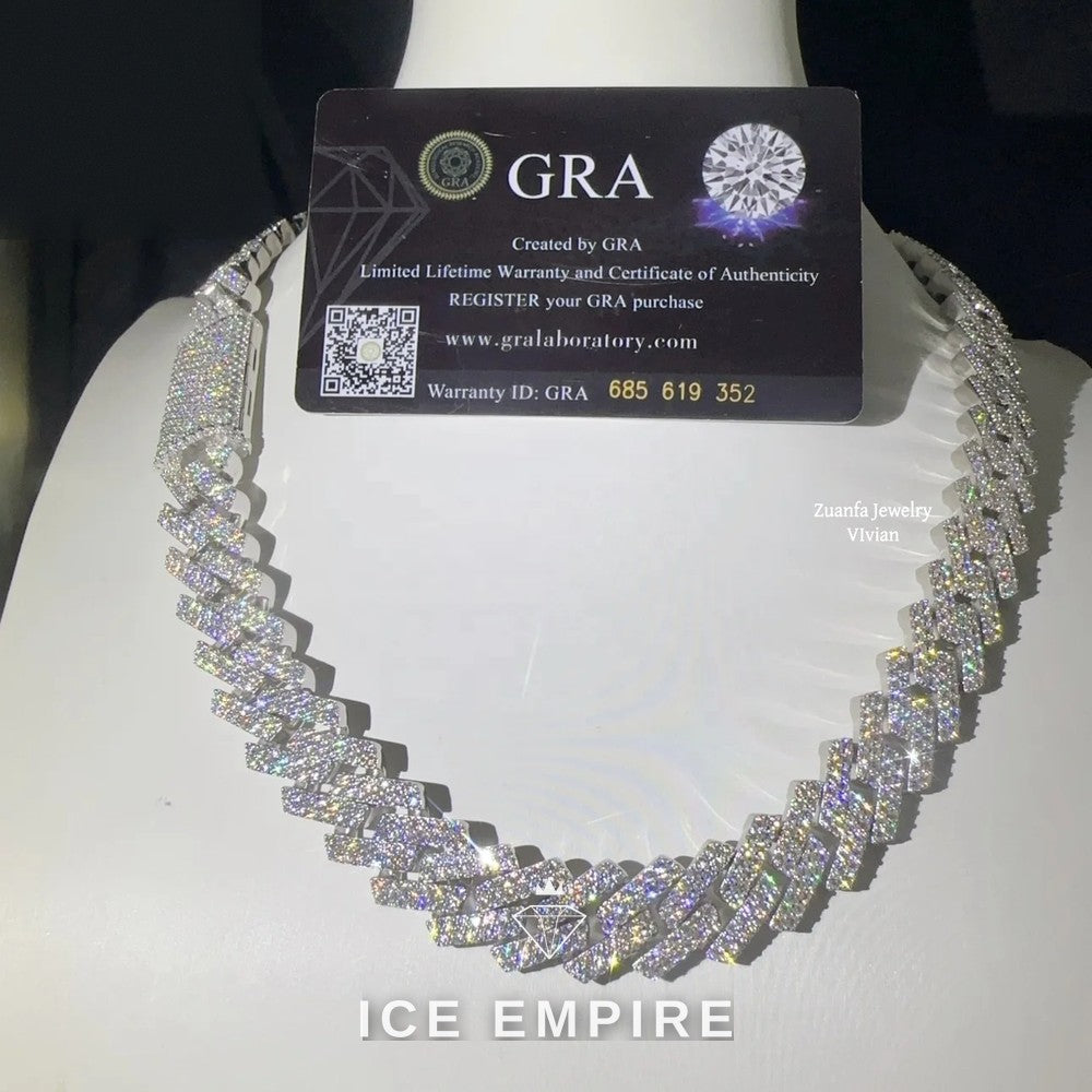 Iced Out Rose Gold Plated Moissanite Cuban Chain