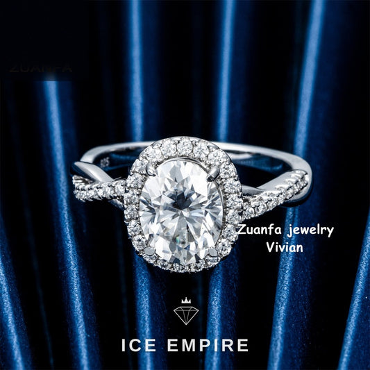 Iced Out Rose Gold Plated Moissanite Ring