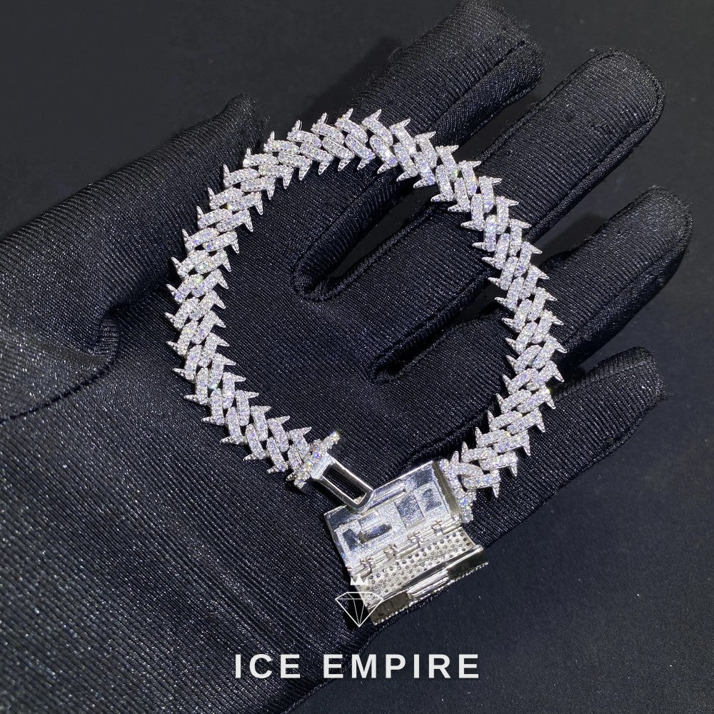 Iced Out 925 Silver Moissanite Cuban Chain