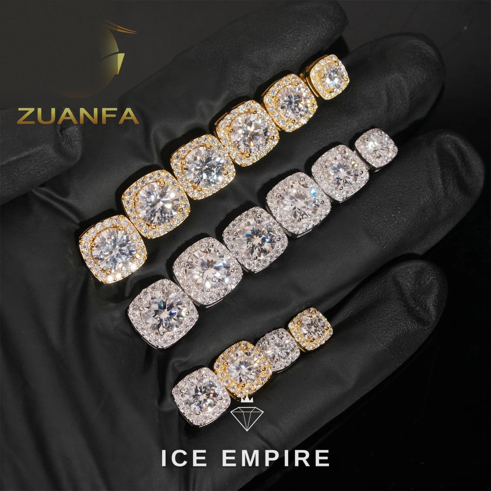 Iced Out Rose Gold Plated Moissanite Earrings