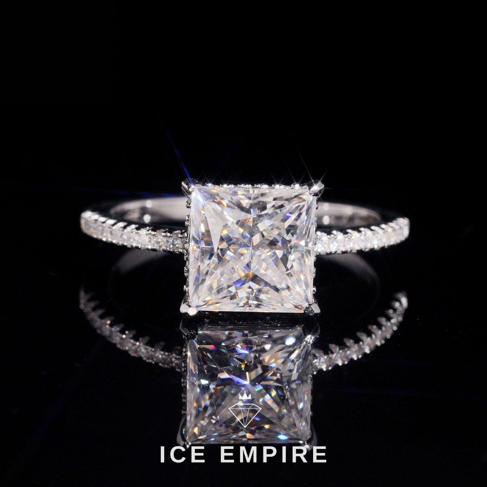 Iced Out Gold Plated Moissanite Wedding Band