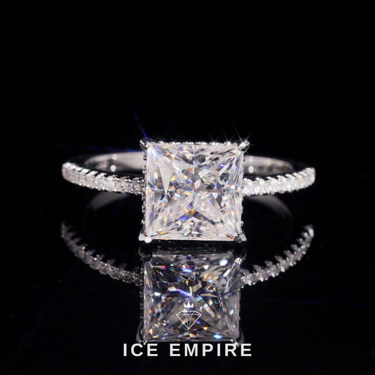 Iced Out Gold Plated Moissanite Wedding Band