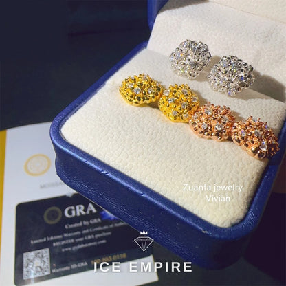 Iced Out 925 Silver Moissanite Earrings