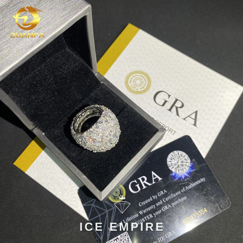 Iced Out 925 Silver Moissanite Ring