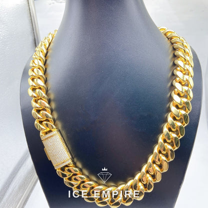 Iced Out Rose Gold Plated Moissanite Cuban Chain