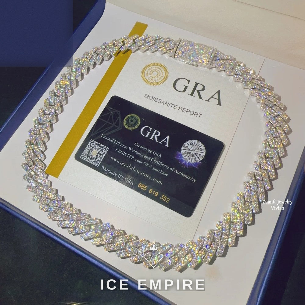 Iced Out Rose Gold Plated Moissanite Cuban Chain