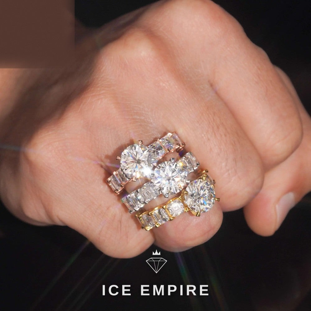 Iced Out 925 Silver Moissanite Ring