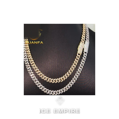 Iced Out 925 Silver Moissanite Cuban Chain