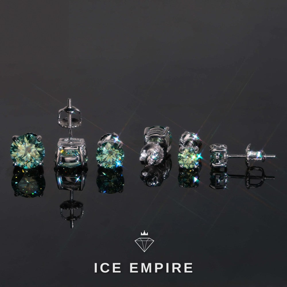 Iced Out 925 Silver Moissanite Stud Earrings