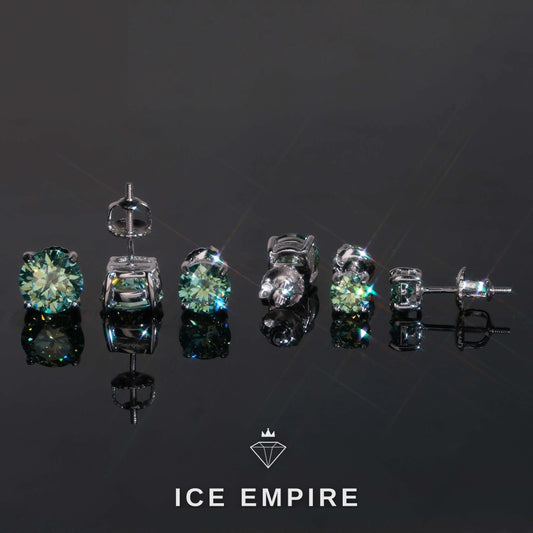 Iced Out 925 Silver Moissanite Stud Earrings