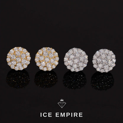 Iced Out Gold Plated Moissanite Stud Earrings