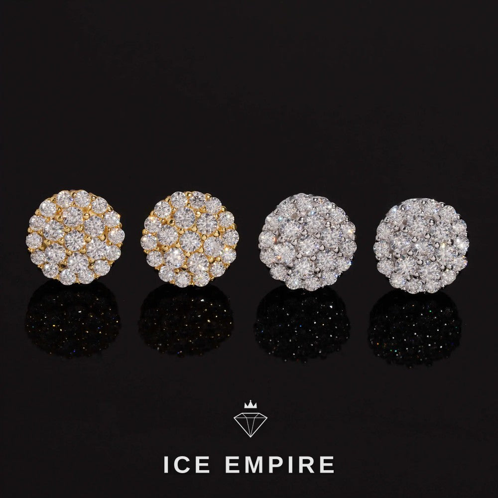 Iced Out Cross Gold Plated Moissanite Hoop Earrings