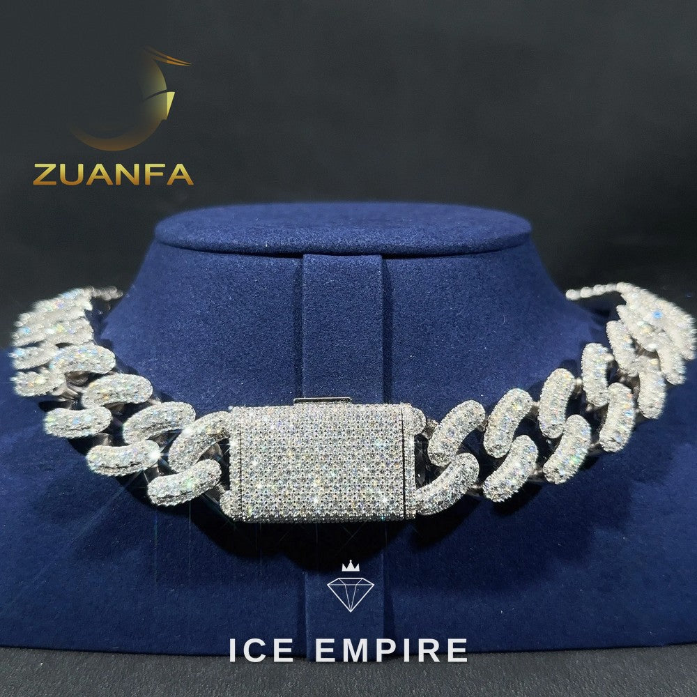 Iced Out Rose Gold Plated Moissanite Cuban Chain