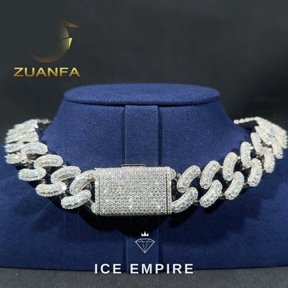 Iced Out Rose Gold Plated Moissanite Cuban Chain