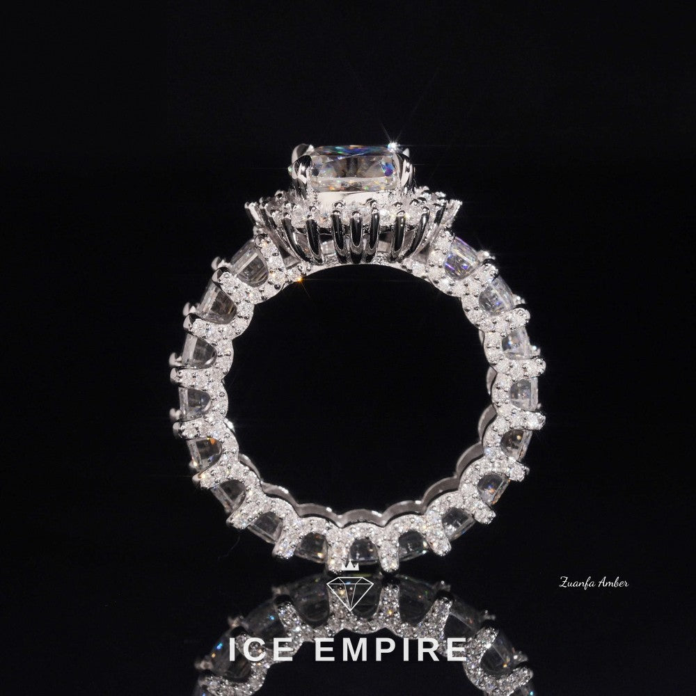 Iced Out 14K Gold Lab Grown Diamond Wedding Band