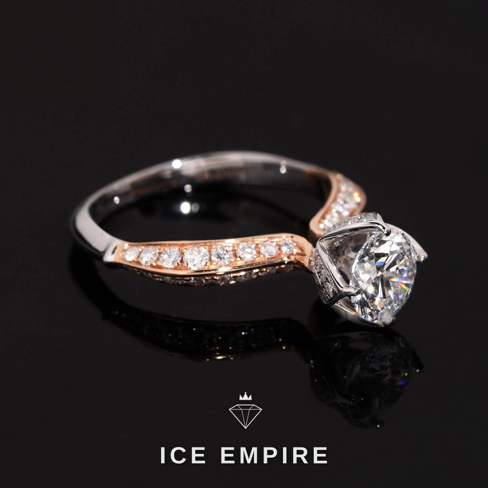 Iced Out 18K Gold Lab Grown Diamond Wedding Band