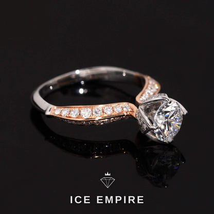 Iced Out 18K Gold Lab Grown Diamond Wedding Band