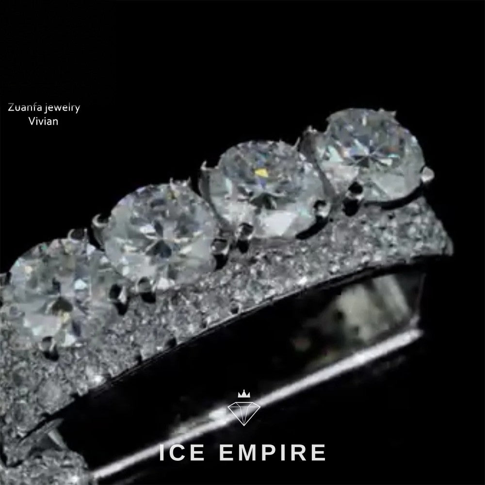 Iced Out Cross 925 Silver Moissanite Pendant