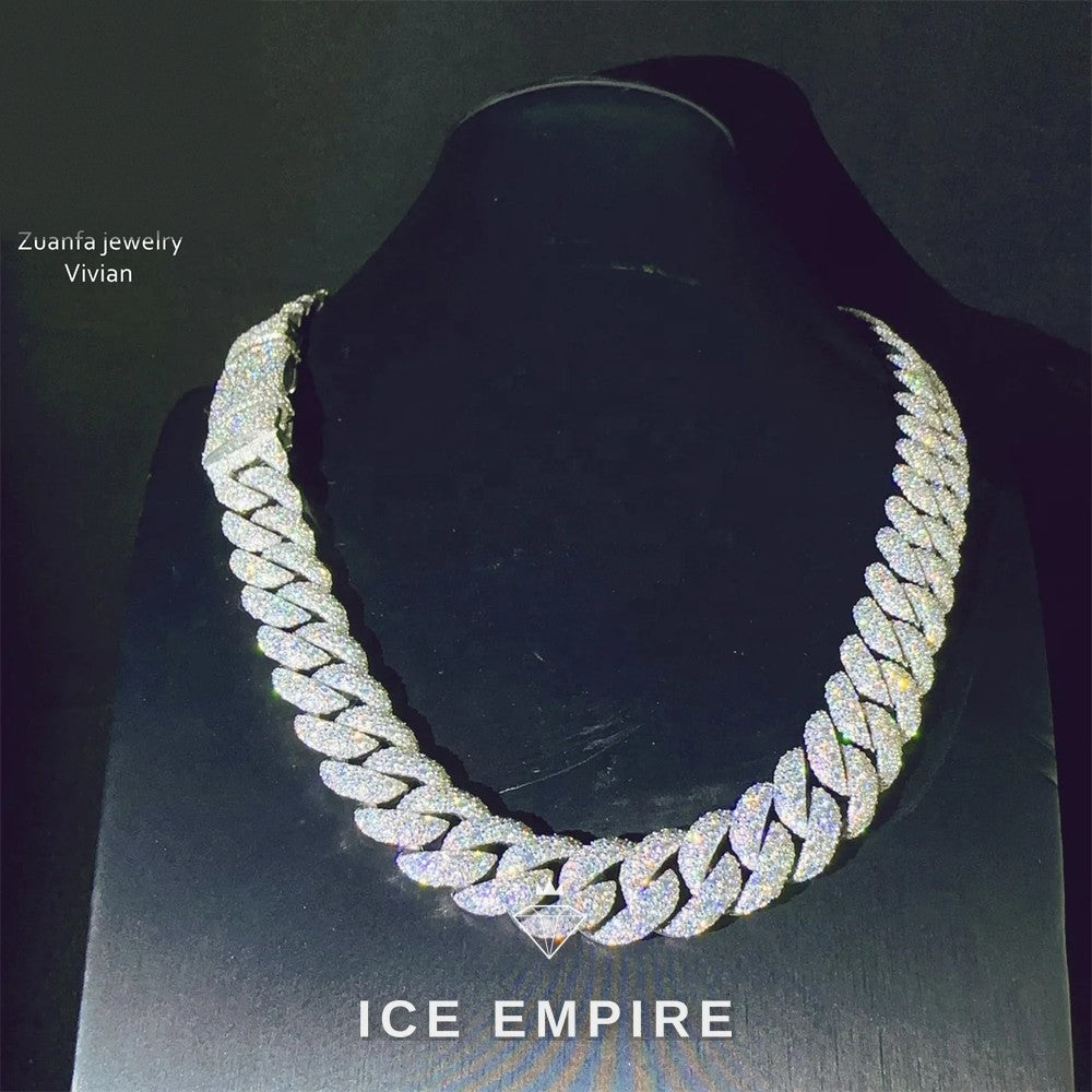 Iced Out Rose Gold Plated Moissanite Cuban Chain