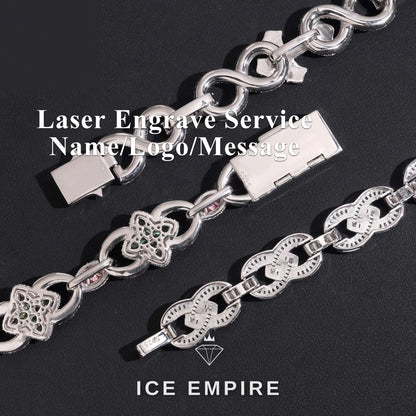 Iced Out Cross Rose Gold Plated Moissanite Cuban Chain