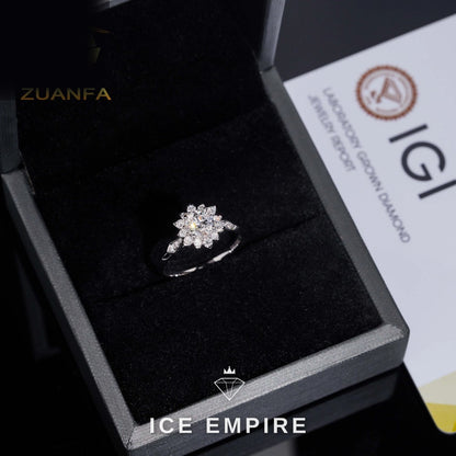 Iced Out 18K Gold Lab Grown Diamond Wedding Band