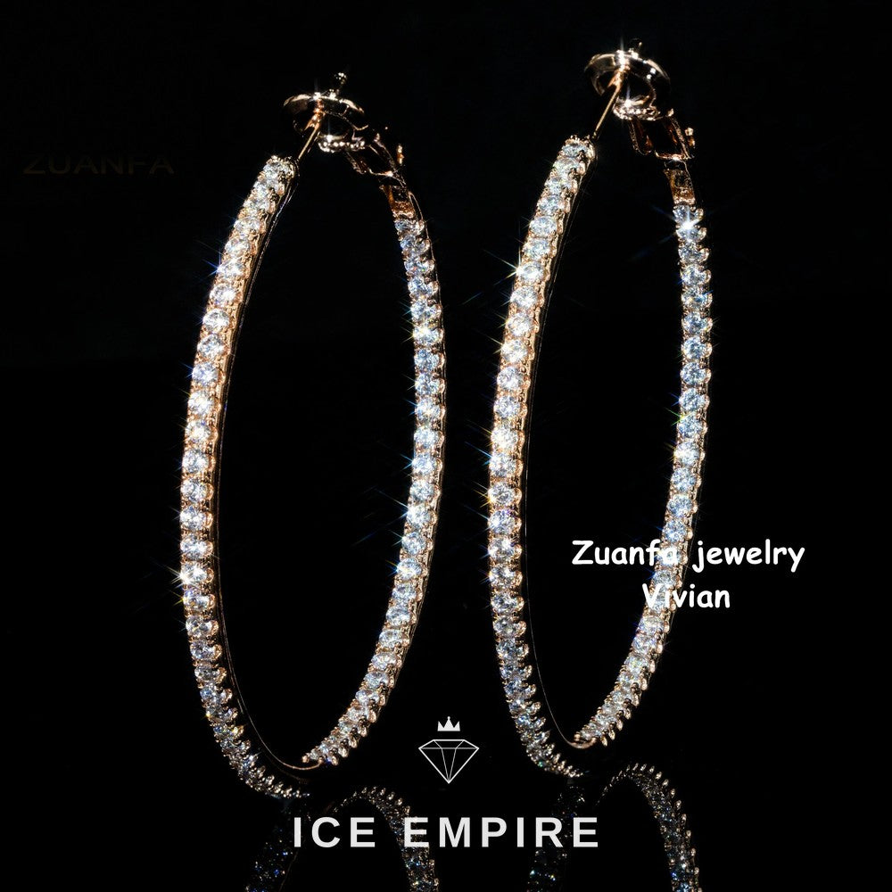 Iced Out 925 Silver Moissanite Earrings