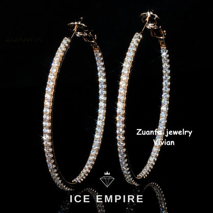 Iced Out 925 Silver Moissanite Earrings