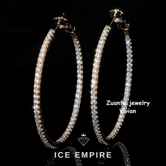 Iced Out 925 Silver Moissanite Earrings
