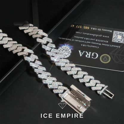 Iced Out 925 Silver Moissanite Cuban Chain