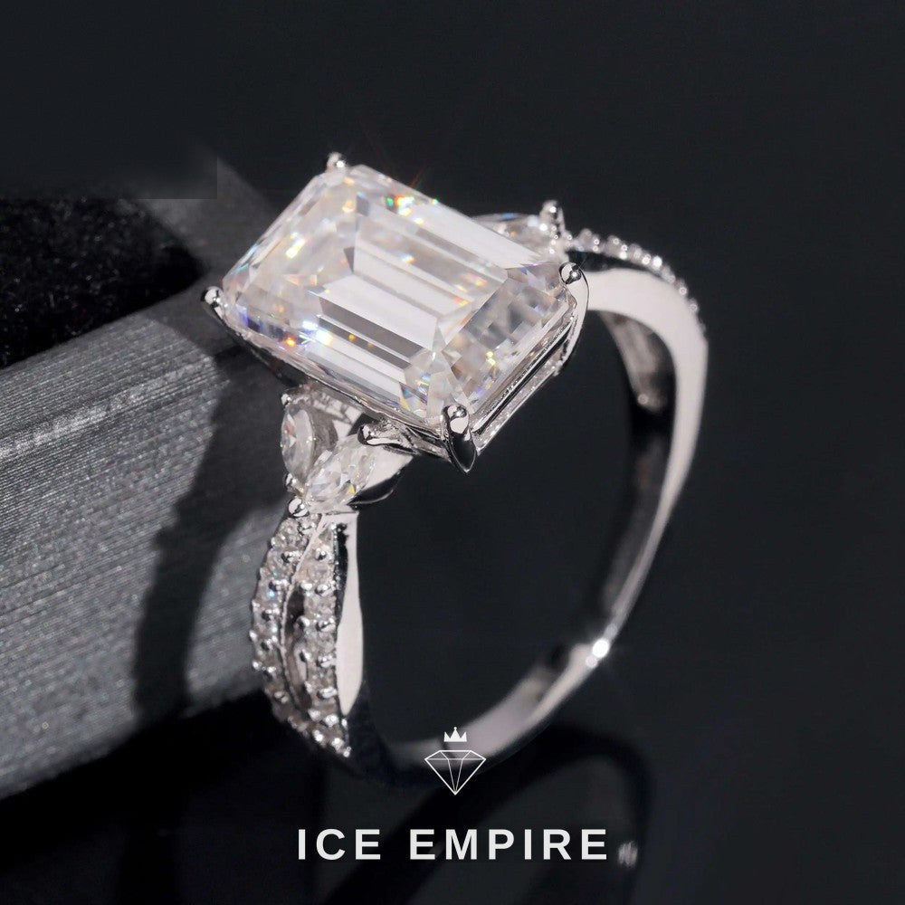 Iced Out Rose Gold Plated Moissanite Wedding Band