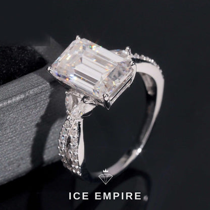 Iced Out Rose Gold Plated Moissanite Wedding Band