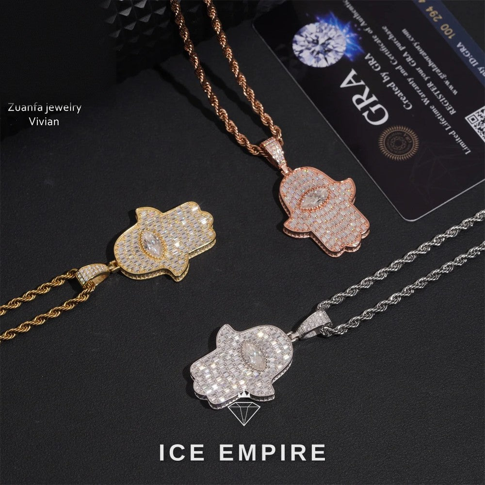 Iced Out 925 Silver Moissanite Pendant