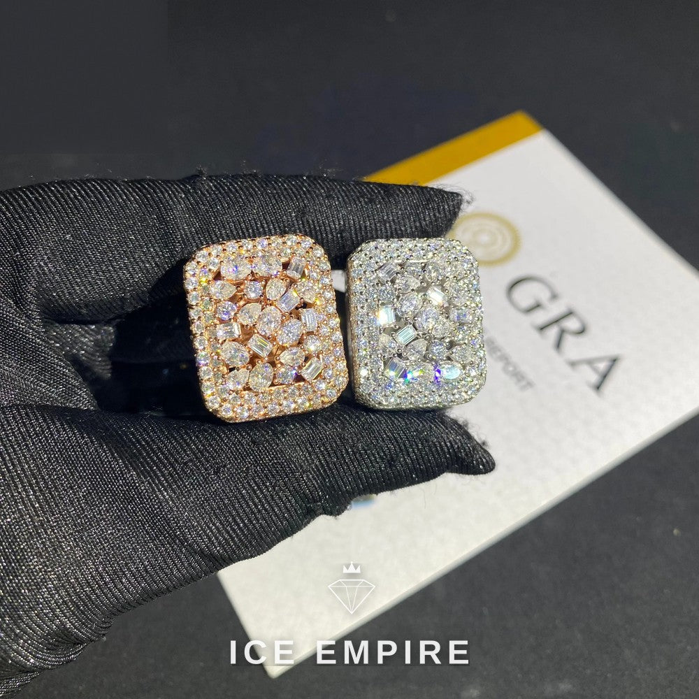 Iced Out 925 Silver Moissanite Ring