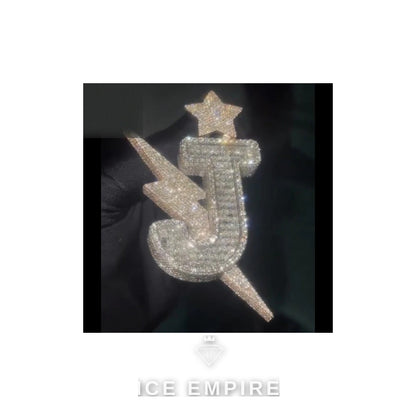 Iced Out Baguette Rose Gold Plated Moissanite Pendant