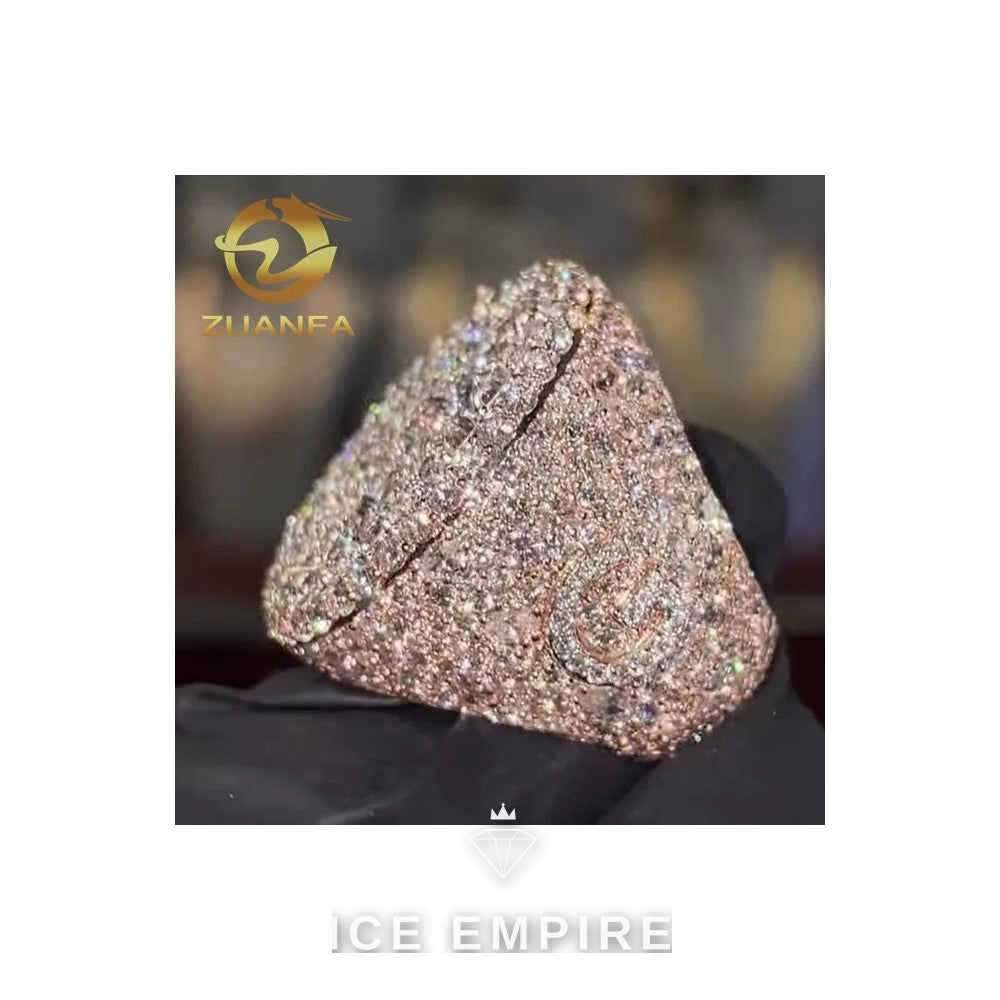 Iced Out 925 Silver Moissanite Ring