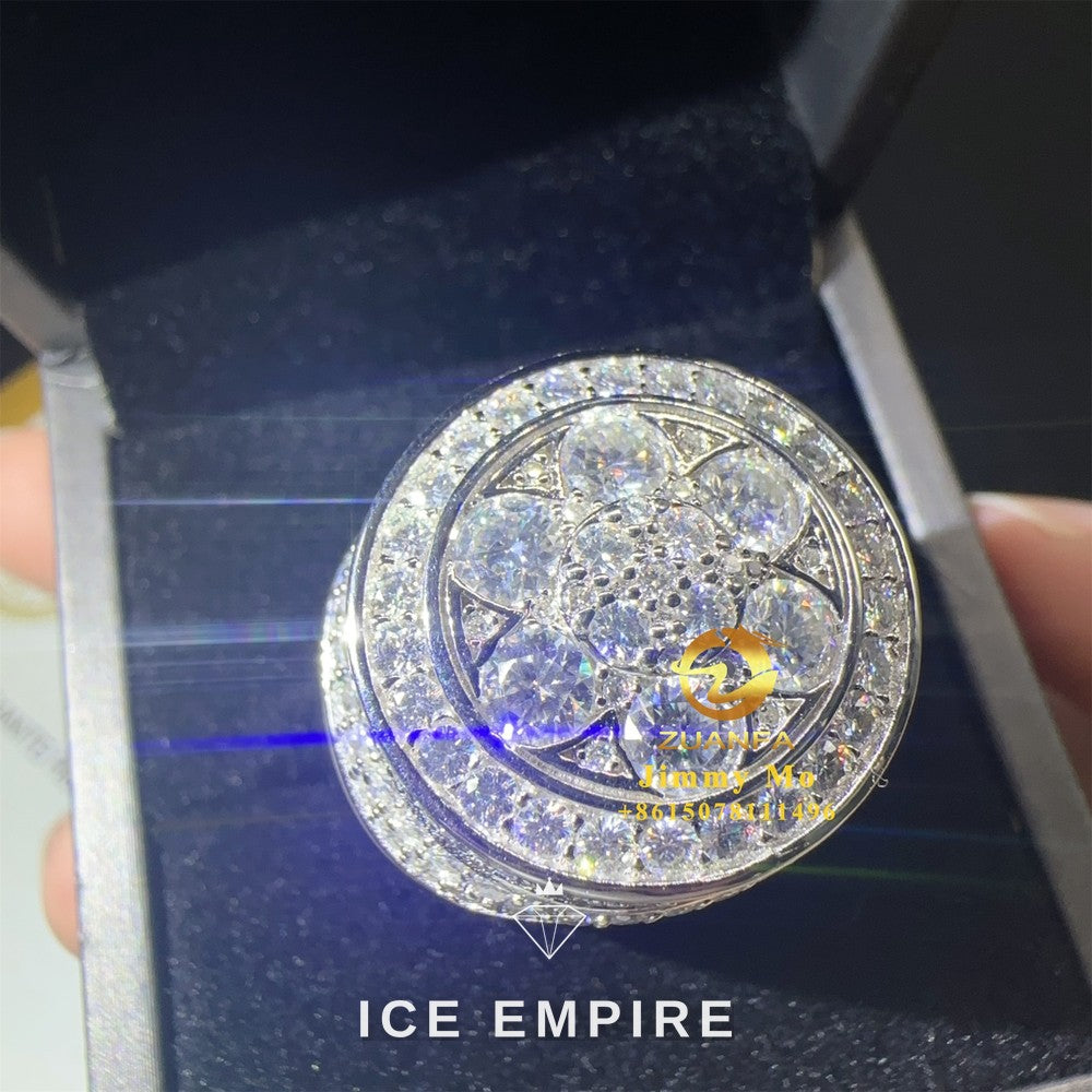 Iced Out Rose Gold Plated Moissanite Ring