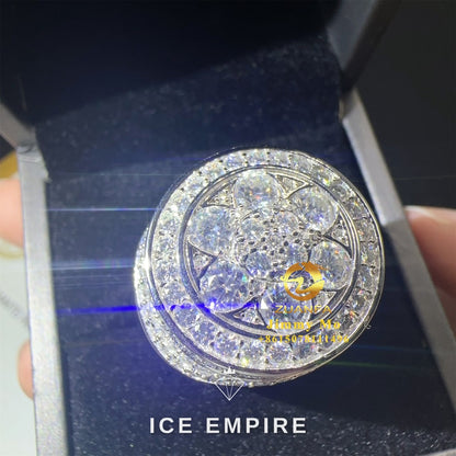Iced Out Rose Gold Plated Moissanite Ring