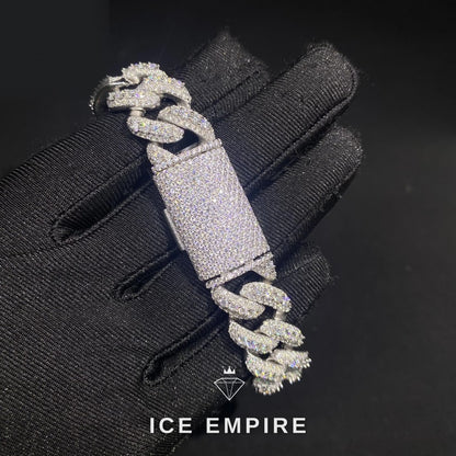 Iced Out 925 Silver Moissanite Cuban Chain