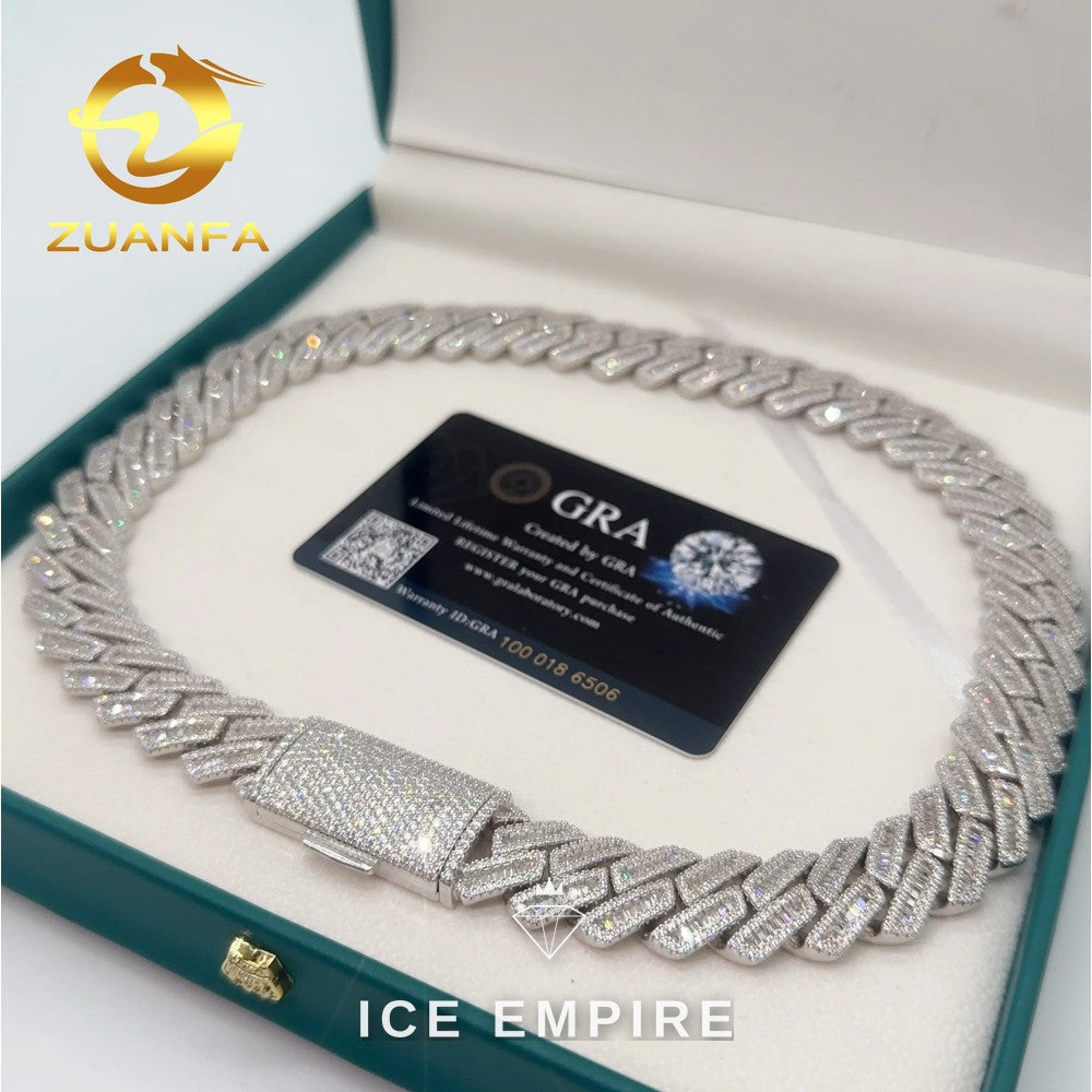 Iced Out Rose Gold Plated Moissanite Cuban Chain