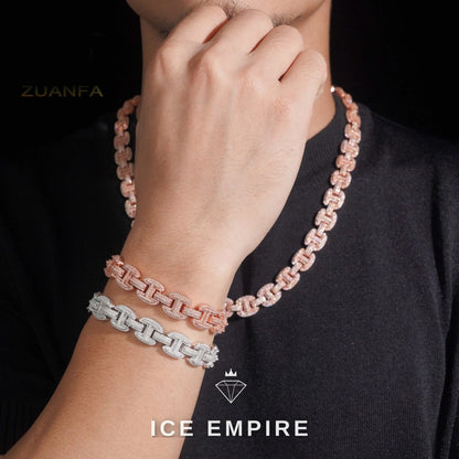 Iced Out Rose Gold Plated Moissanite Cuban Chain